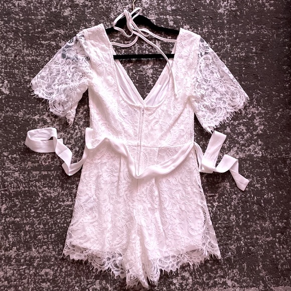🎈 2 for $15 White lace kimono romper 🤍 - Picture 3 of 6
